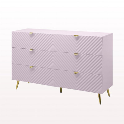 Commode rose à finition ultrabrillante