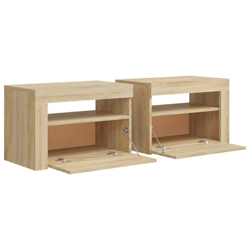 Aamirah 60cm W Manufactured Wood Bedside Table, Oak