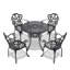 Ensemble de meubles de patio en aluminium coulé avec coussins blanc cassé -677867927