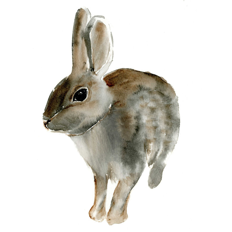 Lapins 6 - peinture sur toile tendue, H 16 po x l 12 po