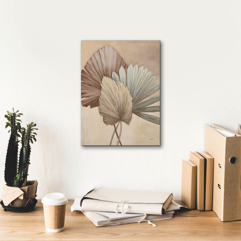 «Sun Palms 2 Neutral» par Julia Purinton, art mural sur toile, H 16 po x l 12 po x P 0,75 po