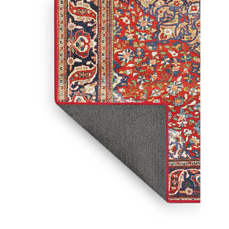 Tapis traditionnel rouge / bleu / beige Elmirasol, Rectangle 5 pi x 7 pi