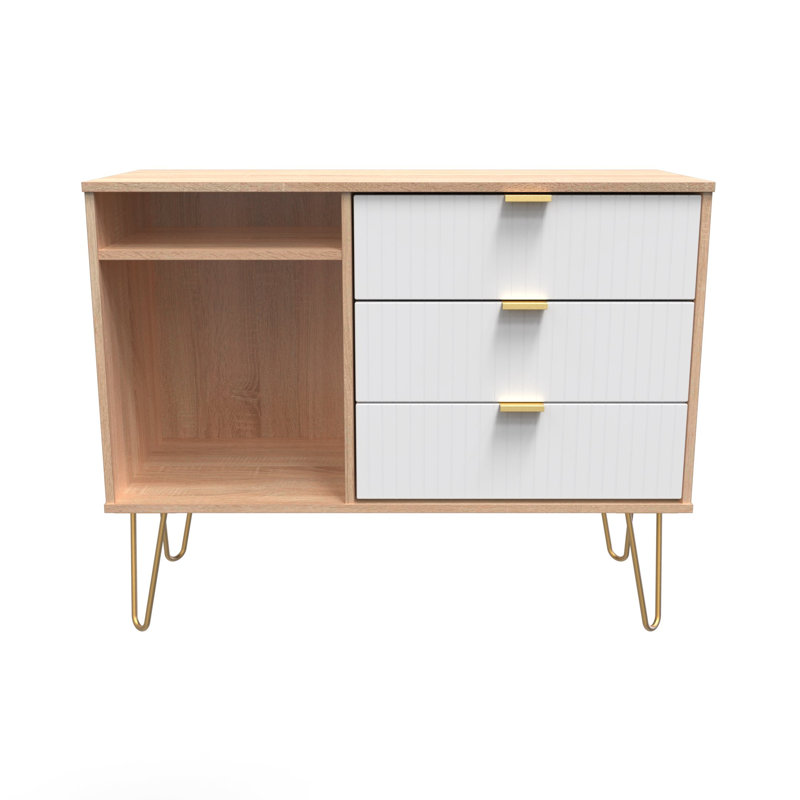 Susian 3 Drawer TV Unit in White Matt