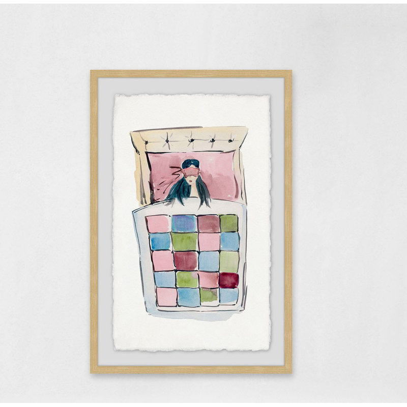 Sleeping Pink - Single Picture Frame Painting, 46 cm H x 30 cm W