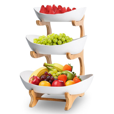 Lark Manor Ceramic Stainless Steel Fruit Bowl