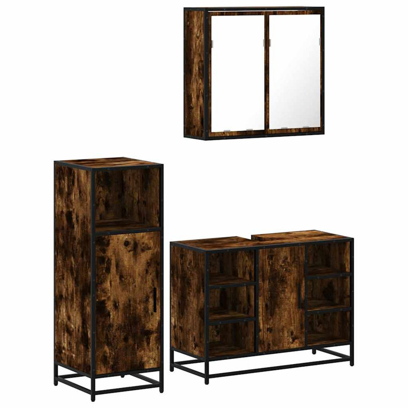 Alquaves Bathroom Furniture Suite, Dark Wood