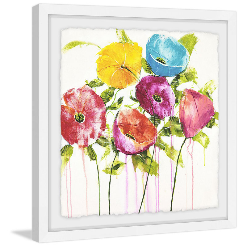 Pop Of Colour II by Julie Joy - Single Picture Frame Painting, 81cm H x 81cm W x 3.81cm D, White Framed with Deckled Edges