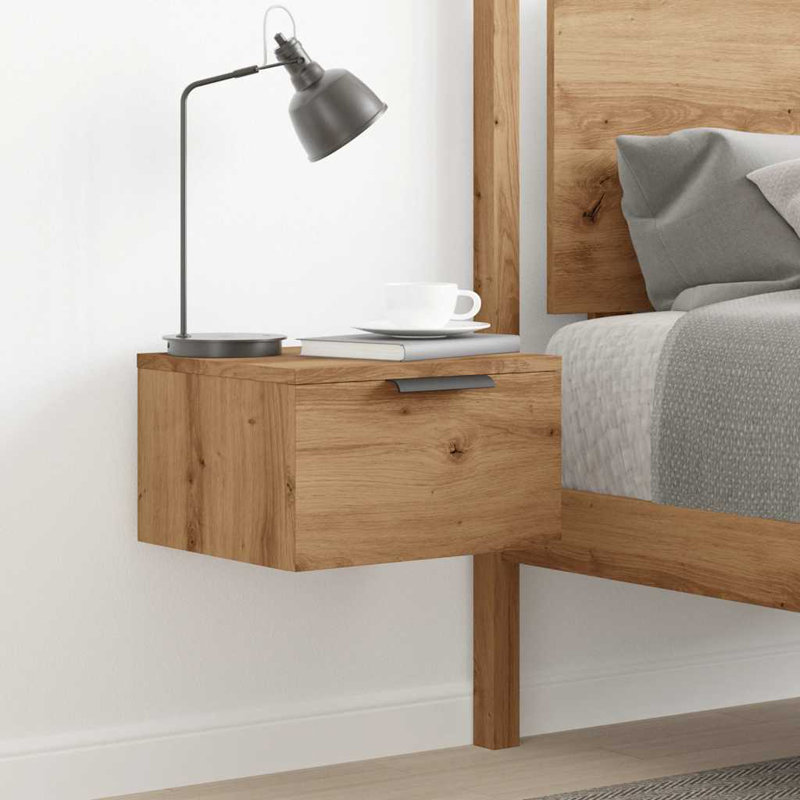Canouan 34cm W Manufactured Wood Bedside Table, Artisan Oak