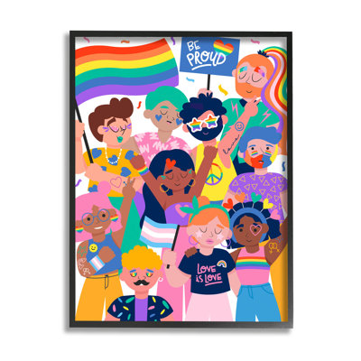 «Be Proud LGBTQ + Pride», art de la giclée encadrée par Angela Nickeas