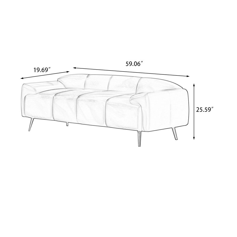 Banc avec revêtement, H 25,59 po x l 59,06 po x P 19,69 po, Brun