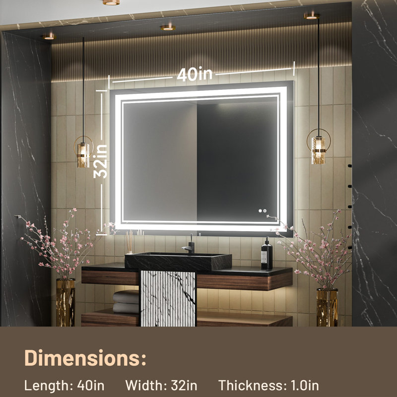 Miroir de salle de bain Kaelia, 32 po x 40 po