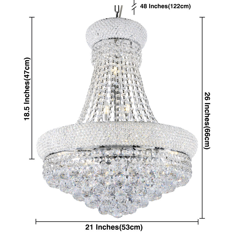 Modern Chrome and Crystal 12-Light LED Chandelier