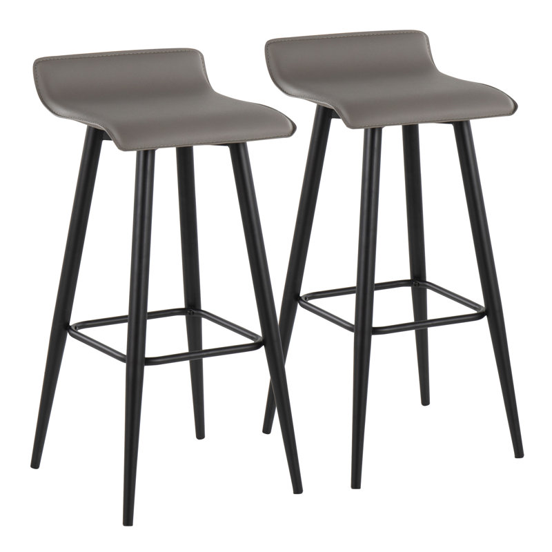 Vannatta Contemporary Fixed-height Bar Stool, Gray