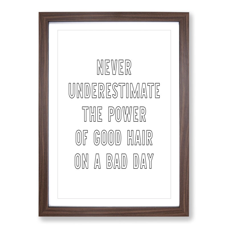 Power Of Good Hair Framed Print, 36cm H x 27cm W x 2cm D, Walnut Framed