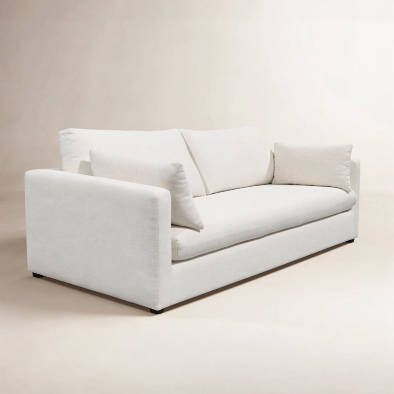 Canapé rembourré blanc l 87,8 po Haven, Blanc, Non-Removable Cover