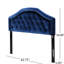 Grande et grande tête de lit en velours bleu marine - Chic contemporain avec capitonnage à boutons et jolis détails cloutés-130155315-130155317
