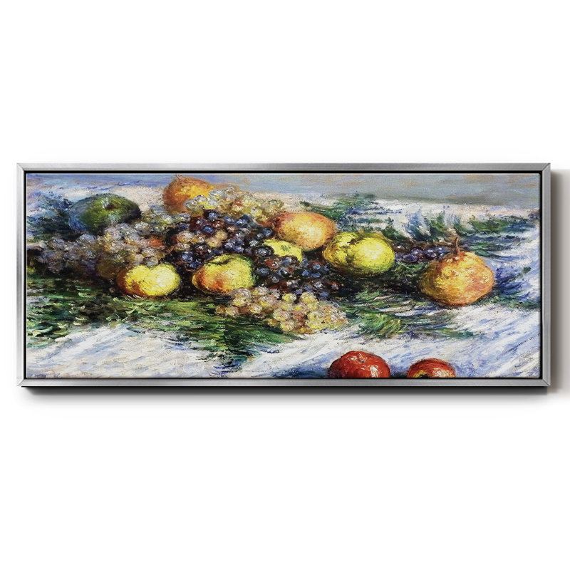 Nature morte aux poires et aux raisins, 1880 - toile encadrée, H 24 po x l 60 po