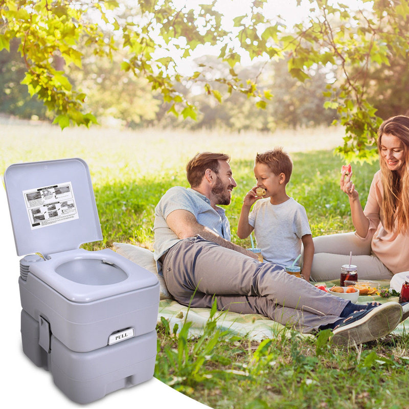 Toilette portative 5 gallons 5 L, Gris, H 16,5 po x l 13,5 po x P 12,5 po