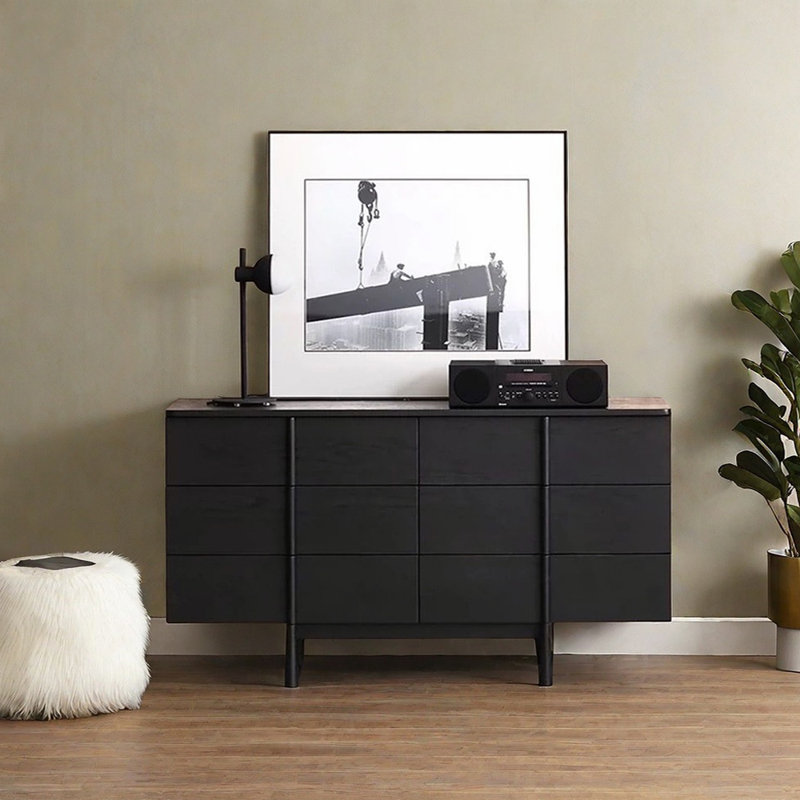 Classic Simple Style Sideboard, Black
