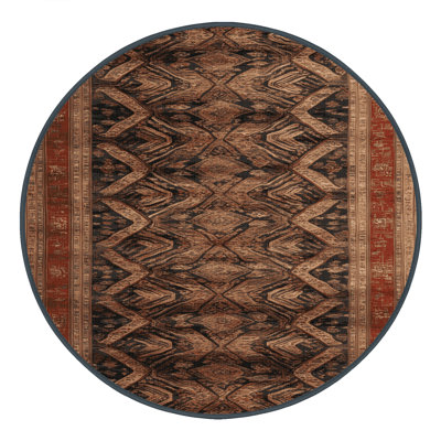 Machine Washable Art Deco Brown Area Rug