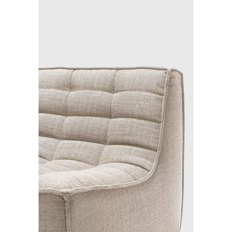 N701 Modular Sofa Set - Combo Left - 1 Seater + 3 Seater + 90° Round Corner, 30" H x 130" W x 79" D, Beige Polyester Blend