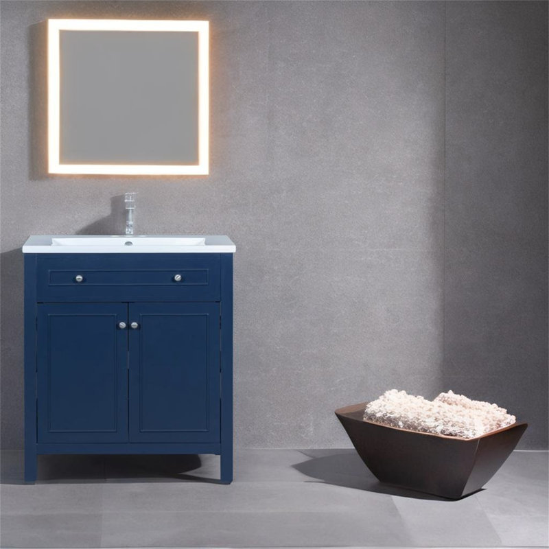 Base de meuble-lavabo simple 29,4 po seulement, Bleu