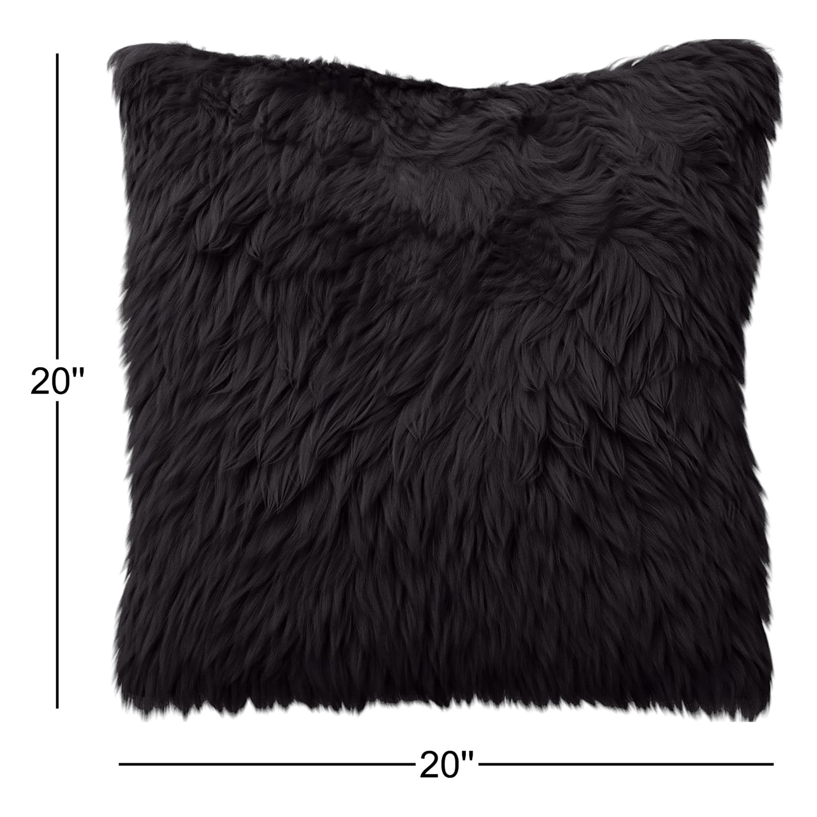 Lecia 20" x 20" Throw Pillow, Black