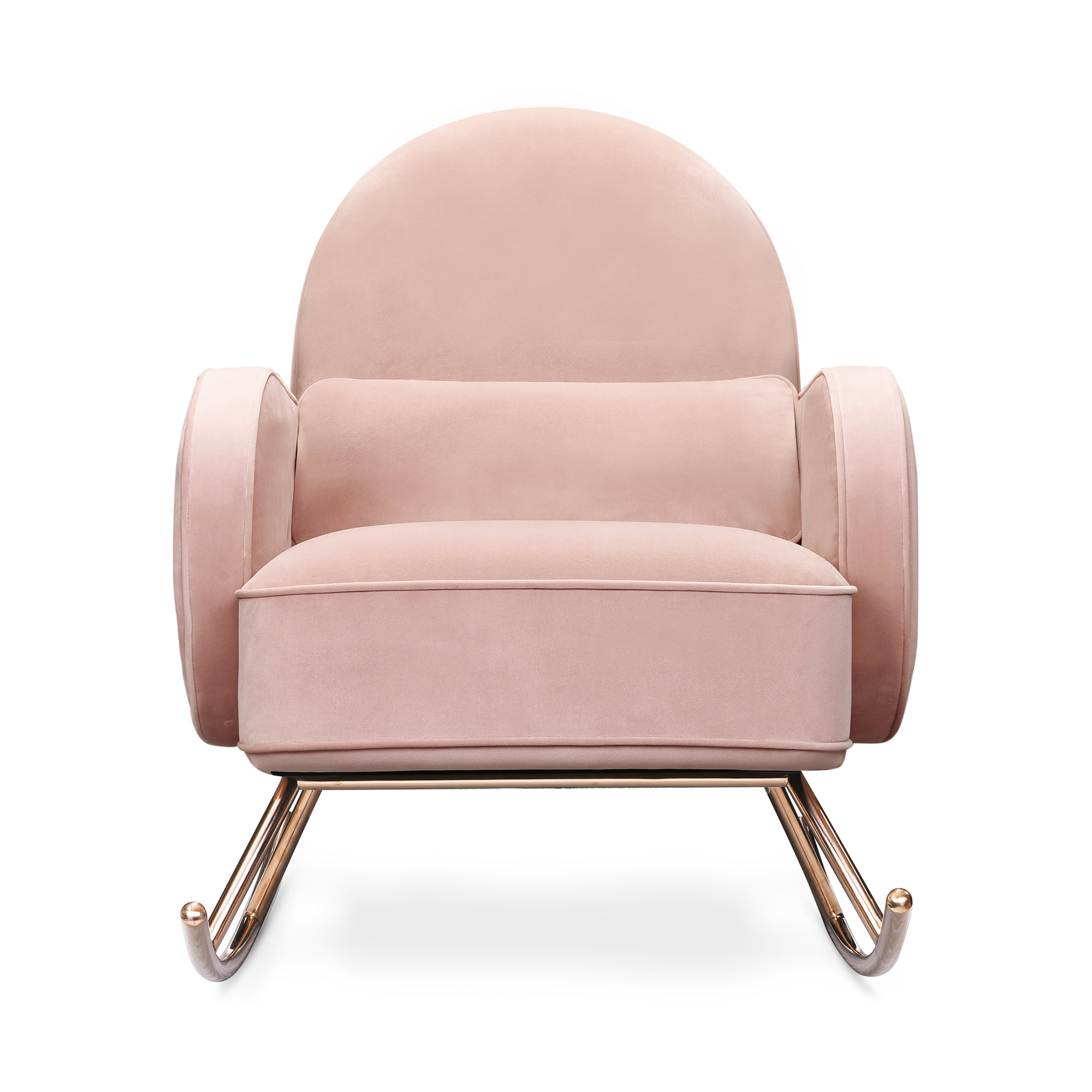 Compass Rocking Chair, Blush Pink Velvet