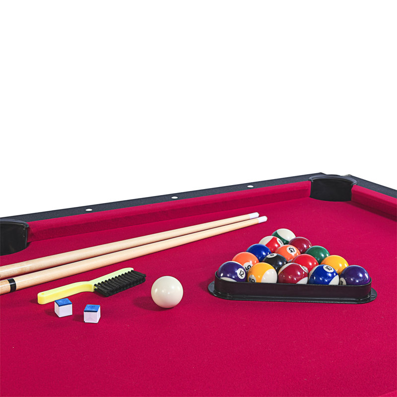 6-ft Black and Red Pool Table with Table Tennis Top
