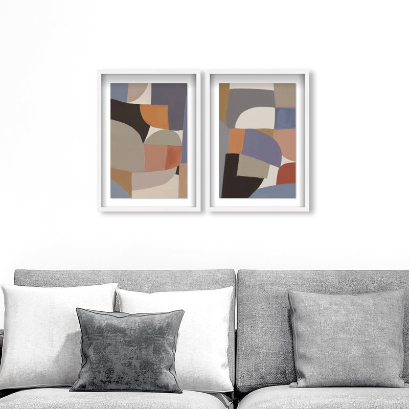 Muted Prelude Set Set by Oliver Gal, 33"H x 23"W, White Shadowbox