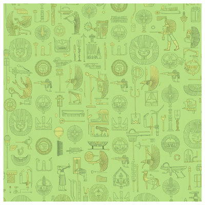 Egyptian Symbols Green Comforter