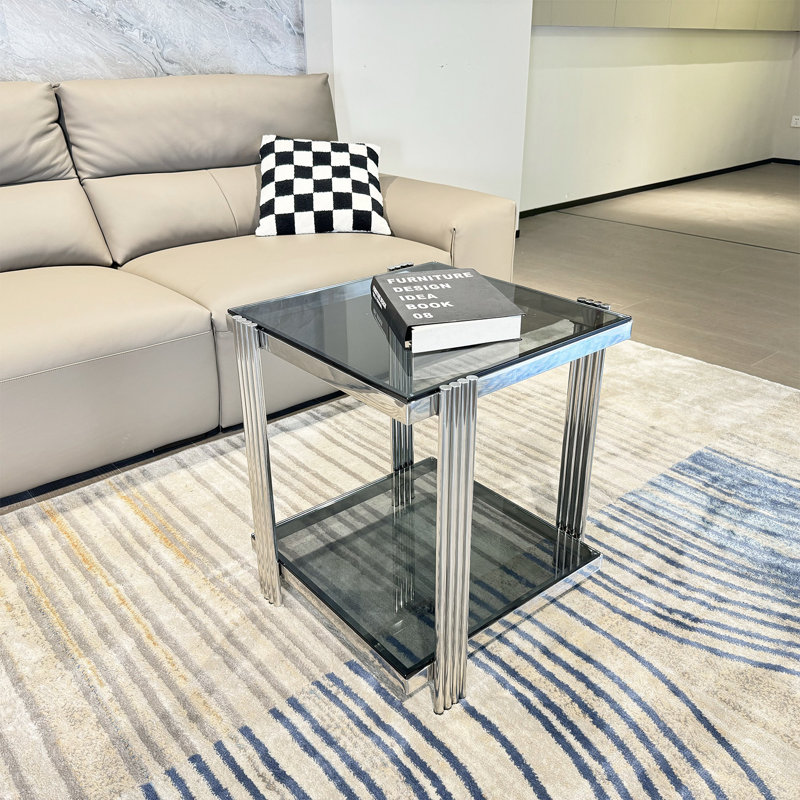 Table basse Clate, Noir, Argent