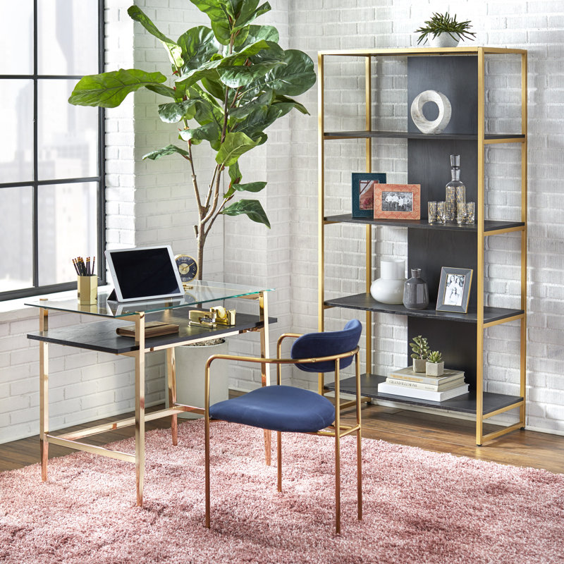 Mercer41 Geri Mid-Century Glass Desk & Reviews | Wayfair