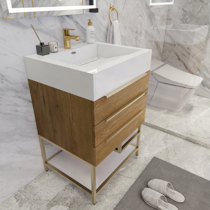 Ensemble de meuble-lavabo simple 24 po Glasgow, Chêne