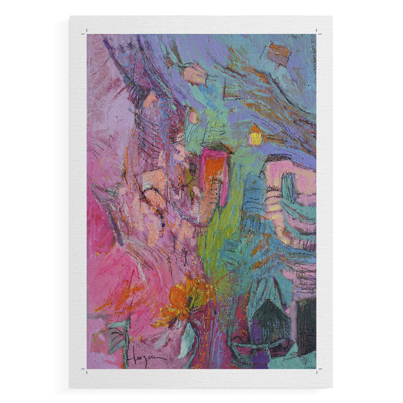 Ma maison rose - impression sur toile seulement - non encadrée, H 18 po x l 12 po