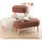 Bohemian Pouffe with Wooden Legs, Tile Red, 24.8 x 18.5 x 17.3 inches | 100% Linen Cover, 35 DNS Orthopedic Sponge, 6.0 cm Height | Perfect for Scandinavian & Southwestern Decor, Stylish & Comfortable Seating-991509214