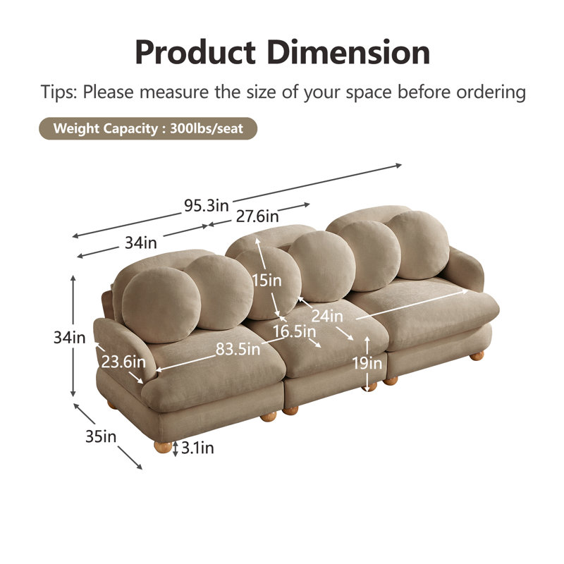Canapé modulaire Comfy, Chenille brun clair
