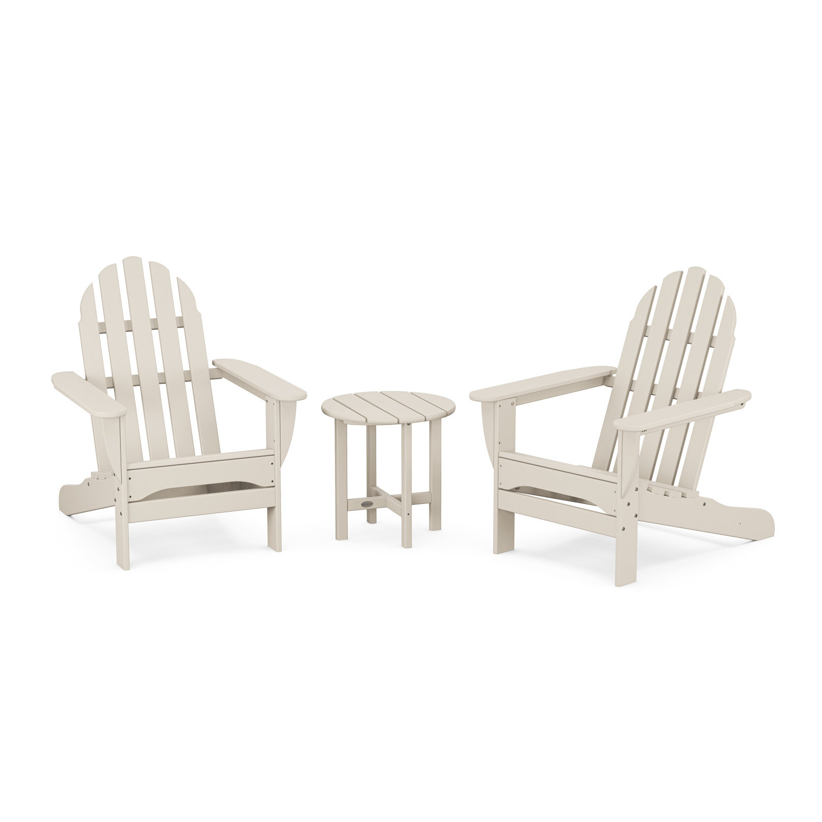 POLYWOOD Classic Adirondack 3 Piece Seating Group, Sand