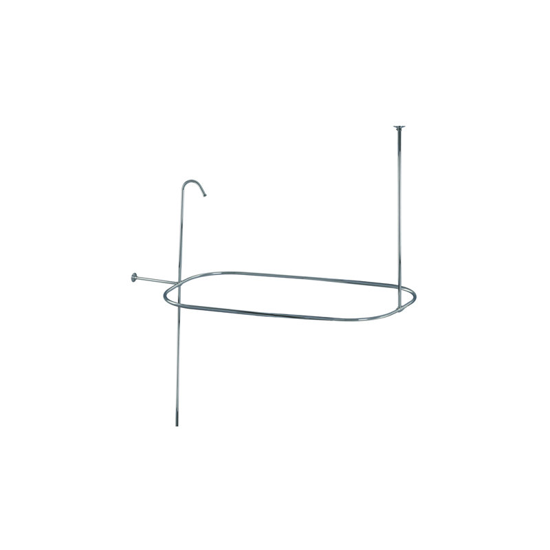 Kingston Brass Vintage Shower Riser with Rectangular Enclosure, Polished Chrome, 57" H x 57" W x 30.5" D