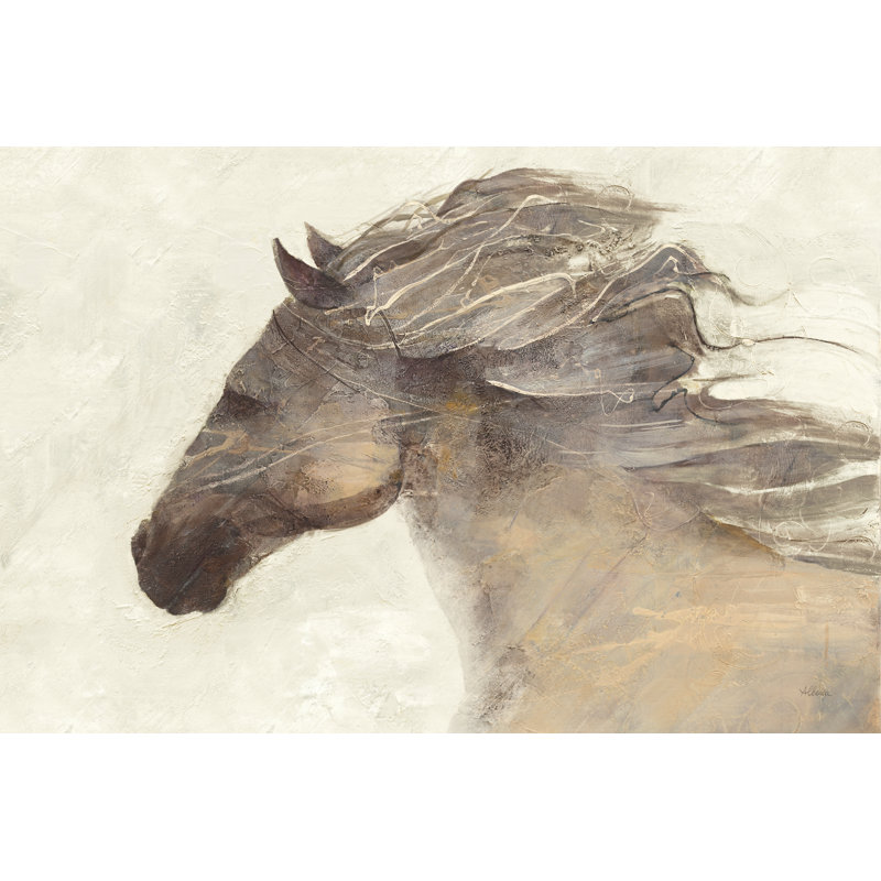 " Into The Wind Ivory " by Albena Hristova Painting Print, 32" H x 48" W 