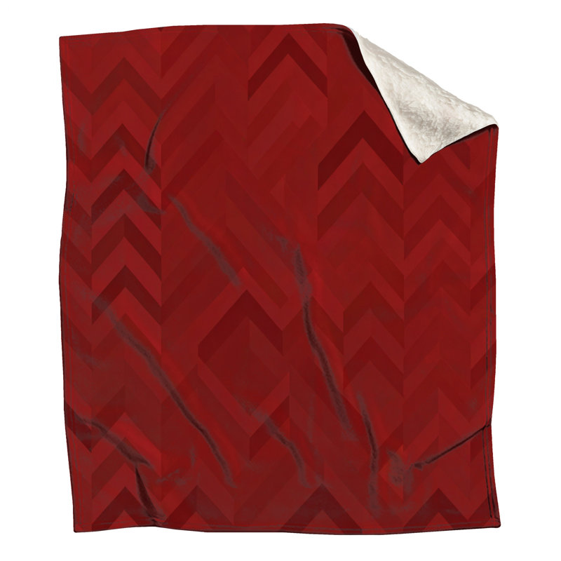 Red Chevron Pattern Blankets, 60in W x 80in H