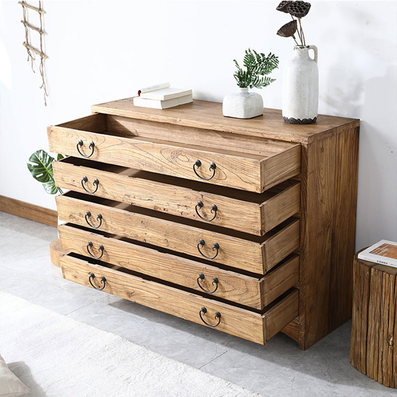 Buffet décoratif Mid-Century moderne en bois massif Burlywood