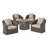 Paxson 5 Piece Rattan Multiple Chair Seating Group with Cushions