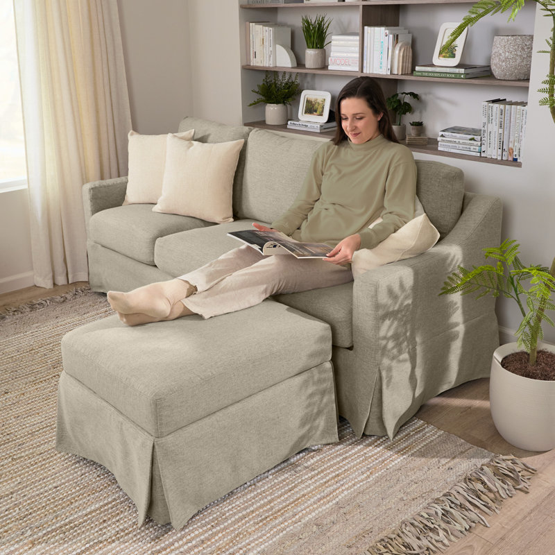 Canapé 80 W et 2 chaises d'appoint pivotantes avec housses, Sable