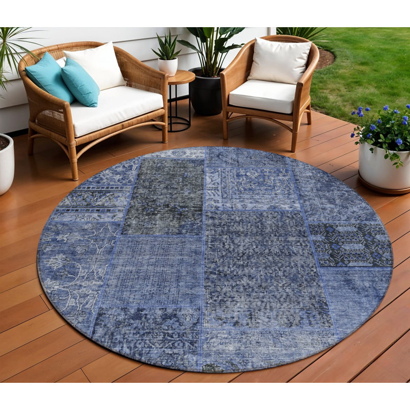 HomeRoots Round Machine Woven Area Rug