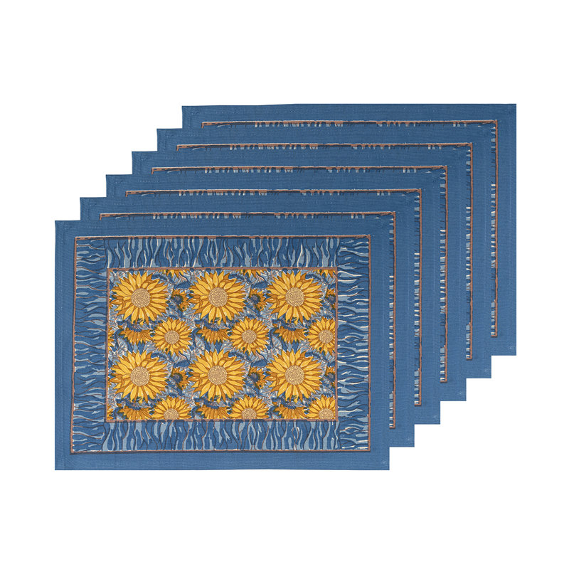 Napperon en coton 18 po Nicholes, Bleu