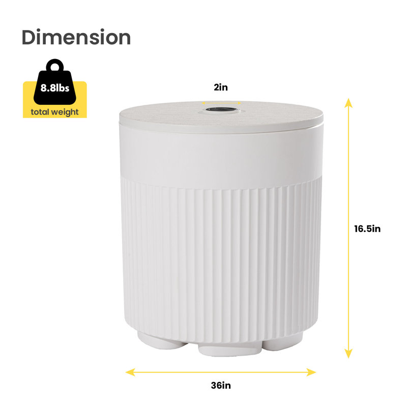 Table d'appoint de patio avec parasol, Blanc