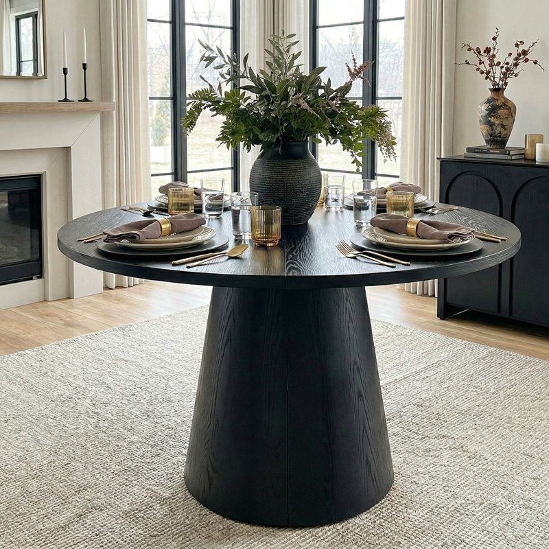 47"-65"-83" Extendable Dining Table – 3-in-1 Design, Black