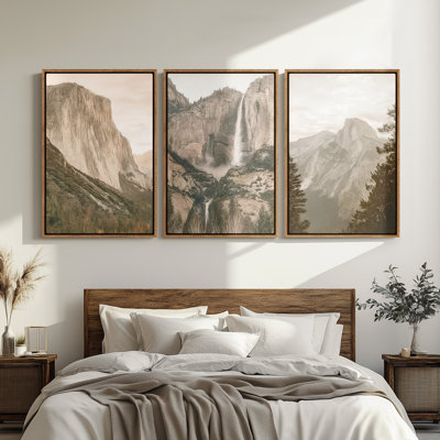 Framed Canvas wall Art, Vintage Abstract Wall pirnts for Bedroom