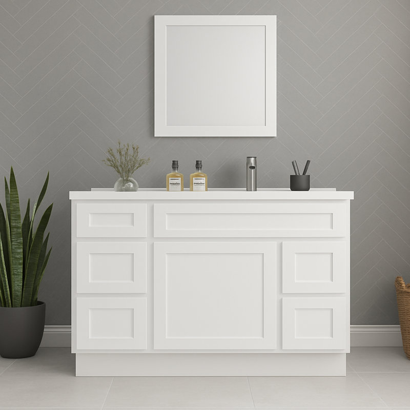 Base de meuble-lavabo simple 51 po seulement, Blanc